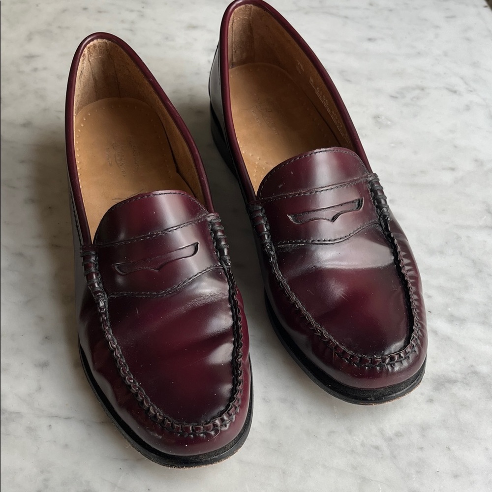 G H Bass classic oxblood penny loafers size 7.5
